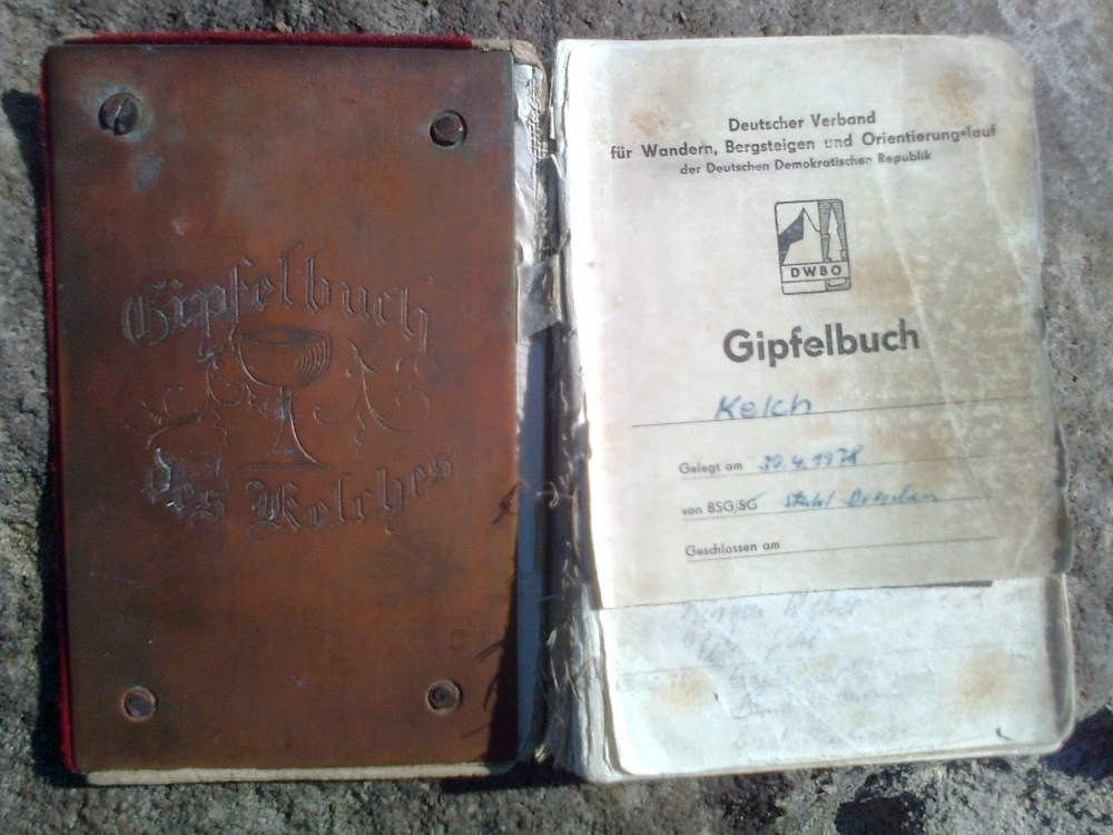 Gipfelbuch Auf Dem Kelch Mit Kupferplatte Aus Dem Jahre 1978 20180910 1581713151
