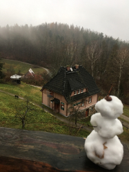 Der erste Schneemann in Hinterhermsdorf